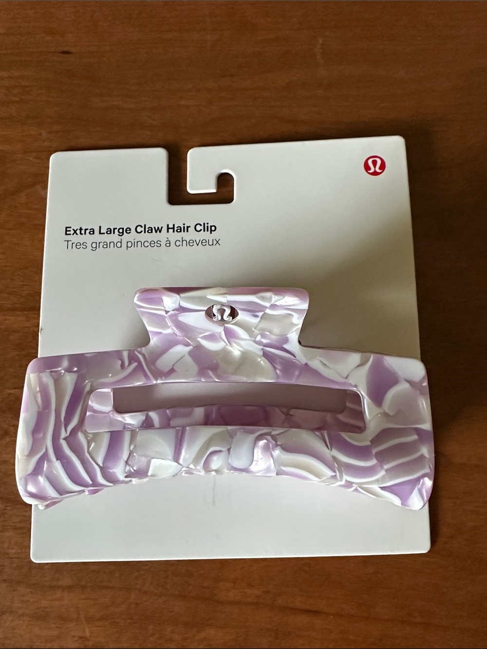 lululemon athletica Extra Large Claw Hair Clip in Lavender and White Marble